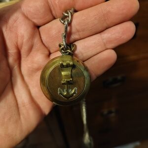 Vintage Brass Anchor Pocket Ashtray Pendant